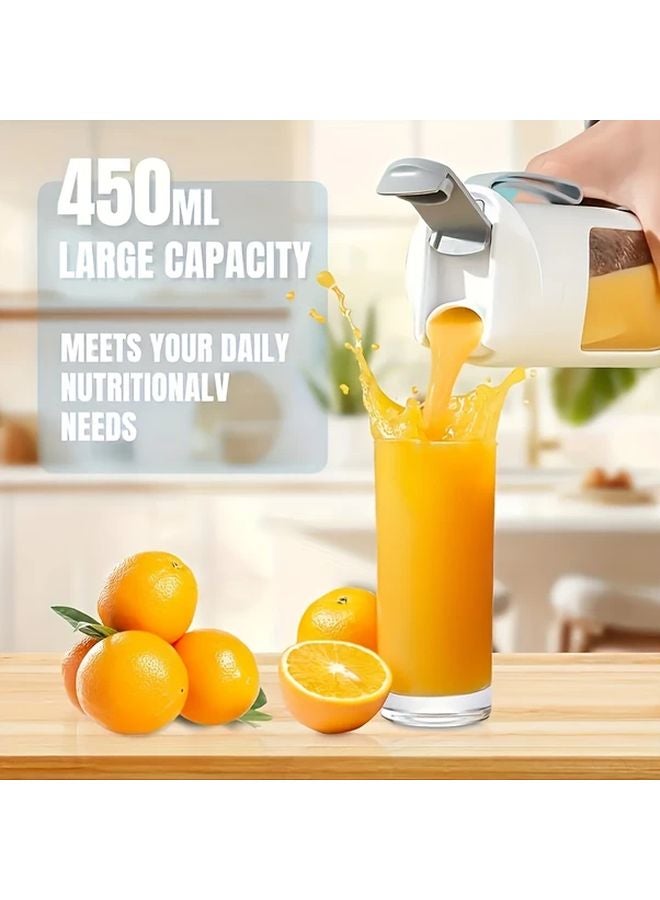 White Portable Citrus Juicer 2 In 1 Electric USB Rechargeable 450ml Capacity Easy Clean - Image 5